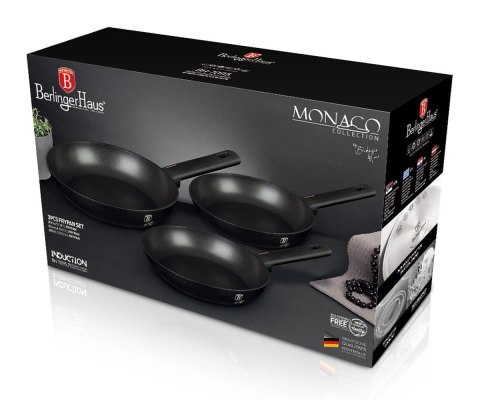 ZESTAW 3 PATELNI TYTANOWYCH BERLINGER HAUS MONACO BH-7095 ZESTAW 3 PATELNI TYTANOWYCH BERLINGER HAUS MONACO BH-7095