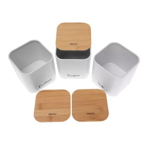 ZESTAW 3 POJEMNIKÓW KAWA HERBATA CUKIER KINGHOFF KH-1526 ZESTAW 3 POJEMNIKÓW KAWA HERBATA CUKIER KINGHOFF KH-1526