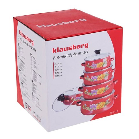 ZESTAW GARNKÓW EMALIOWANYCH 10 ELE. KLAUSBERG KB-7170-RD ZESTAW GARNKÓW EMALIOWANYCH 10 ELE. KLAUSBERG KB-7170-RD