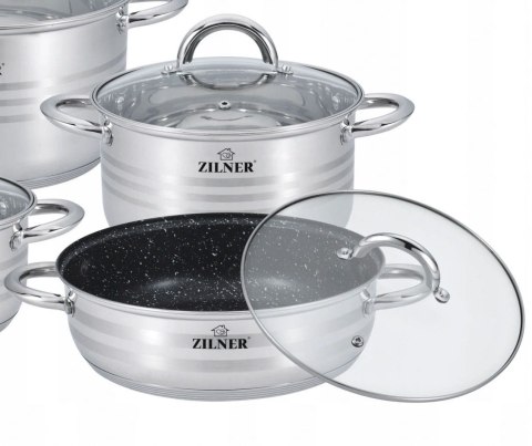 ZESTAW GARNKÓW STALOWYCH 12 ELE ZILNER ZL-8102 ZESTAW GARNKÓW STALOWYCH 12 ELE ZILNER ZL-8102