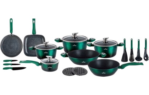 ZESTAW GARNKÓW Z POWŁOKĄ MARMUROWĄ 21 EL. ZILNER EMERALD NOIR ZL-8542 ZESTAW GARNKÓW Z POWŁOKĄ MARMUROWĄ 21 EL. ZILNER EMERALD NOIR ZL-8542