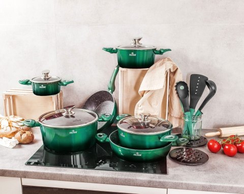 ZESTAW GARNKÓW Z POWŁOKĄ MARMUROWĄ 21 EL. ZILNER EMERALD NOIR ZL-8542 ZESTAW GARNKÓW Z POWŁOKĄ MARMUROWĄ 21 EL. ZILNER EMERALD NOIR ZL-8542