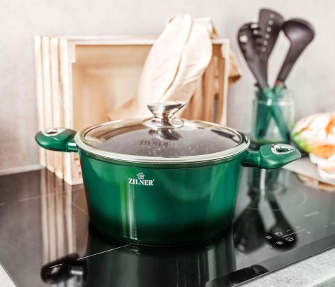 ZESTAW GARNKÓW Z POWŁOKĄ MARMUROWĄ 21 EL. ZILNER EMERALD NOIR ZL-8542 ZESTAW GARNKÓW Z POWŁOKĄ MARMUROWĄ 21 EL. ZILNER EMERALD NOIR ZL-8542