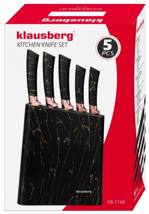 ZESTAW NOŻY KUCHENNYCH W BLOKU 5 EL. KLAUSBERG KB-7768 ZESTAW NOŻY KUCHENNYCH W BLOKU 5 EL. KLAUSBERG KB-7768