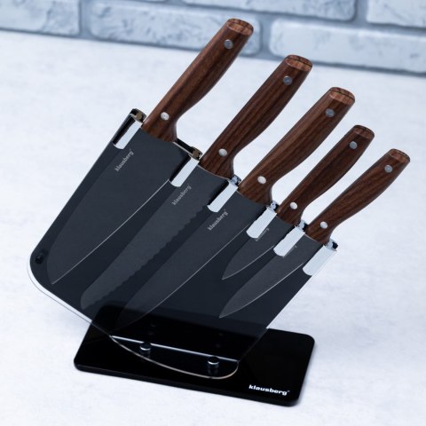 ZESTAW NOŻY KUCHENNYCH W STOJAKU 5 EL. KLAUSBERG KB-7616 ZESTAW NOŻY KUCHENNYCH W STOJAKU 5 EL. KLAUSBERG KB-7616