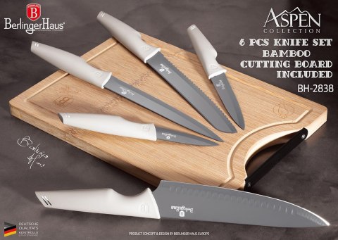 ZESTAW NOŻY Z DESKĄ 6 EL. BERLINGER HAUS ASPEN BH-2838 ZESTAW NOŻY Z DESKĄ 6 EL. BERLINGER HAUS ASPEN BH-2838