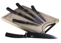 ZESTAW NOŻY Z DESKĄ 6-EL. BERLINGER HAUS BLACK SILVER BH-2549