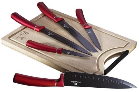 ZESTAW NOŻY Z DESKĄ 6-EL. BERLINGER HAUS METALLIC BURGUNDY LINE BH-2552 ZESTAW NOŻY Z DESKĄ 6-EL. BERLINGER HAUS METALLIC BURGUNDY LINE BH-2552