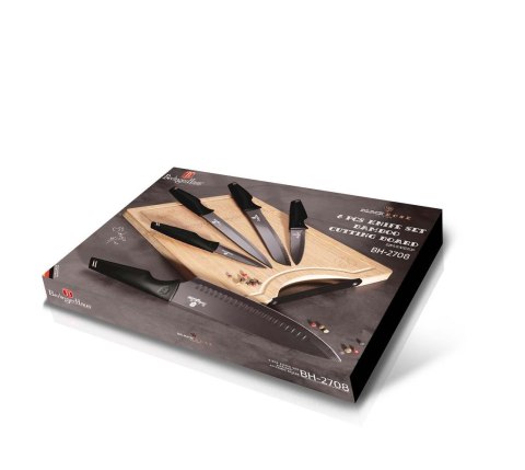 ZESTAW NOŻY Z DESKĄ 6 ELE. BERLINGER HAUS BLACK ROSE BH-2708 ZESTAW NOŻY Z DESKĄ 6 ELE. BERLINGER HAUS BLACK ROSE BH-2708
