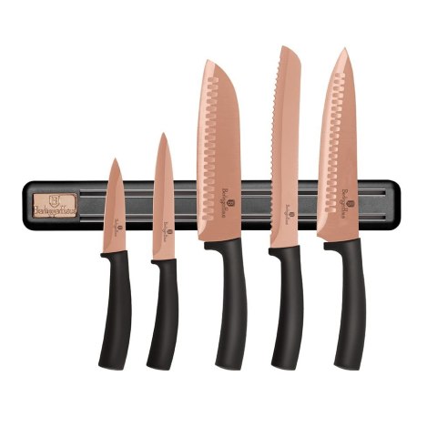 ZESTAW NOŻY Z LISTWĄ MAGNETYCZNĄ 6 EL. BERLINGER HAUS ROSE GOLD BH-2614 ZESTAW NOŻY Z LISTWĄ MAGNETYCZNĄ 6 EL. BERLINGER HAUS ROSE GOLD BH-2614