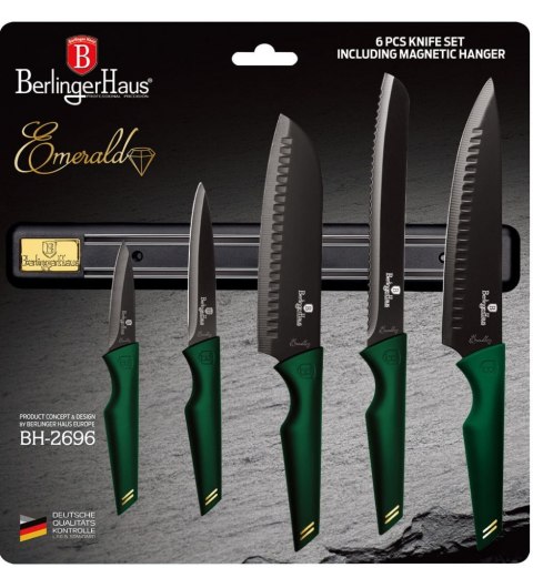 ZESTAW NOŻY Z LISTWĄ MAGNETYCZNĄ 6 ELE. BERLINGER HAUS EMERALD BH-2696 ZESTAW NOŻY Z LISTWĄ MAGNETYCZNĄ 6 ELE. BERLINGER HAUS EMERALD BH-2696