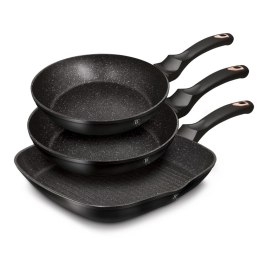 ZESTAW PATELNI 3-EL. 20/24/28cm BERLINGER HAUS BLACK ROSE BH-6156
