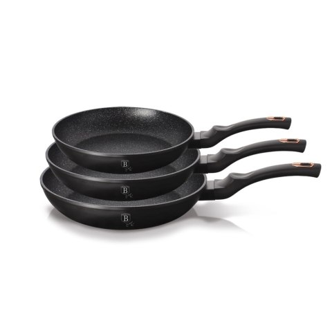 ZESTAW PATELNI 3-EL. 20/24/28cm BERLINGER HAUS BLACK ROSE BH-6158 ZESTAW PATELNI 3-EL. 20/24/28cm BERLINGER HAUS BLACK ROSE BH-6158