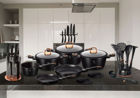 ZESTAW PATELNI 3-EL. 20/24/28cm BERLINGER HAUS BLACK ROSE BH-6158 ZESTAW PATELNI 3-EL. 20/24/28cm BERLINGER HAUS BLACK ROSE BH-6158