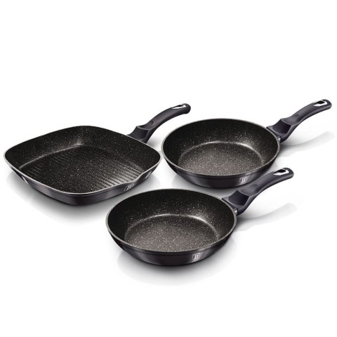 ZESTAW PATELNI GRANITOWYCH 20,24,28cm BERLINGER HAUS METALLIC LINE CARBON PRO BH-6904 ZESTAW PATELNI GRANITOWYCH 20,24,28cm BERLINGER HAUS METALLIC LINE CARBON PRO BH-6904