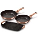 ZESTAW PATELNI GRANITOWYCH + PŁYTA DO SMAŻENIA BERLINGER HAUS METALLIC LINE ROSE GOLD BH-1669