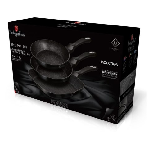 ZESTAW PATELNI Z POWŁ. GRANITOWYCH BERLINGER HAUS BLACK SILVER BH-6157 ZESTAW PATELNI Z POWŁ. GRANITOWYCH BERLINGER HAUS BLACK SILVER BH-6157