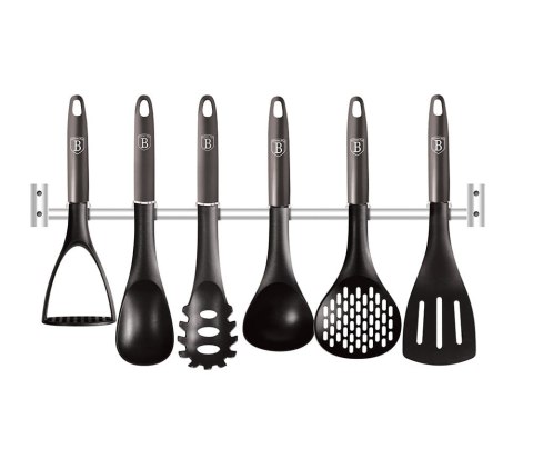 ZESTAW PRZYBORÓW KUCHENNYCH Z RELINGIEM 7-ele BERLINGER HAUS CARBON PRO BH-6330 ZESTAW PRZYBORÓW KUCHENNYCH Z RELINGIEM 7-ele BERLINGER HAUS CARBON PRO BH-6330