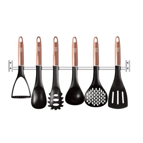 ZESTAW PRZYBORÓW KUCHENNYCH Z RELINGIEM 7-ele BERLINGER HAUS ROSE GOLD BH-6328 ZESTAW PRZYBORÓW KUCHENNYCH Z RELINGIEM 7-ele BERLINGER HAUS ROSE GOLD BH-6328