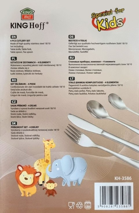 ZESTAW SZTUĆCÓW DLA DZIECI 4 EL. 18/10 KINGHOFF KH-3586 ZESTAW SZTUĆCÓW DLA DZIECI 4 EL. 18/10 KINGHOFF KH-3586