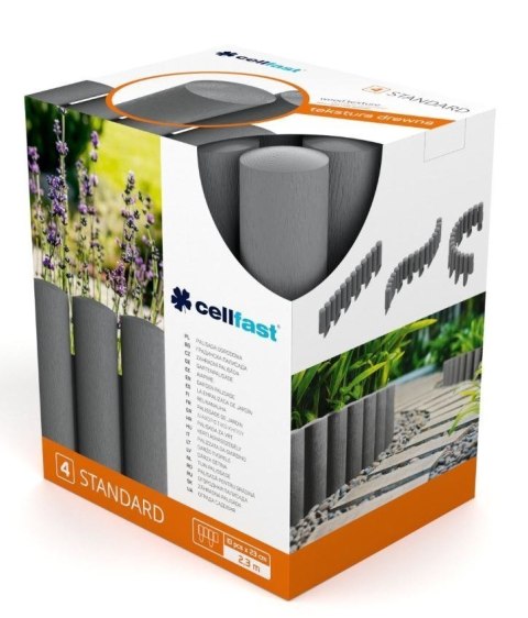 Obrzeże Palisada 25,5cm/2,3m Grafitowa STANDARD (34-044) Cellfast Obrzeże Palisada 25,5cm/2,3m Grafitowa STANDARD (34-044) Cellfast