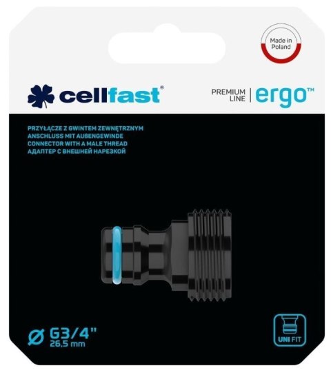 Przyłącze Gwint Zewnętrzny 3/4" ERGO (53-235) Cellfast Przyłącze Gwint Zewnętrzny 3/4" ERGO (53-235) Cellfast