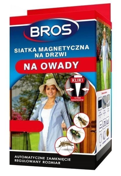 Siatka na Drzwi Magnetyczna 100x220 Czarna BROS Siatka na Drzwi Magnetyczna 100x220 Czarna BROS