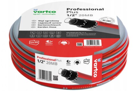 Wąż Ogrodowy 3/4" 20mb 6-Warstwowy PROFESSIONAL PLUS Vartco Wąż Ogrodowy 3/4" 20mb 6-Warstwowy PROFESSIONAL PLUS Vartco
