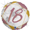 Balon Foliowy 18 urodziny, marmur Rose Gold, 46 cm Grabo