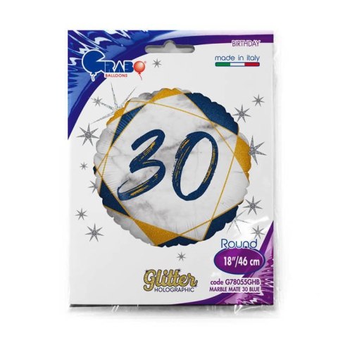 Balon Foliowy 30 urodziny, marmur granat, 46 cm Grabo Balon Foliowy 30 urodziny, marmur granat, 46 cm Grabo