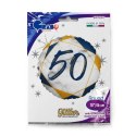 Balon Foliowy 50 urodziny, marmur granat, 46 cm Grabo