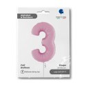 Balon Foliowy Cyfra 3 Różowa Pastel Pink, 66 cm Grabo Grabo