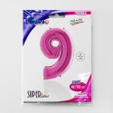 Balon Foliowy Cyfra 9 Różowa Fuksja - 102 cm Grabo Grabo