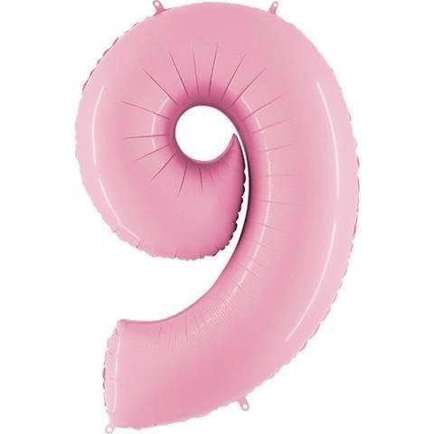 Balon Foliowy Cyfra 9, pudrowy róż, 102cm Grabo Grabo Balon Foliowy Cyfra 9, pudrowy róż, 102cm Grabo Grabo