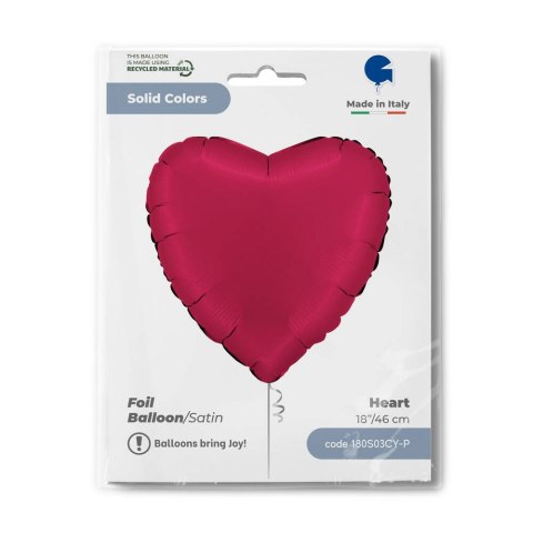 Balon Foliowy Czerwone Serce Satin Cherry 46 cm, Satynowe Grabo Grabo Balon Foliowy Czerwone Serce Satin Cherry 46 cm, Satynowe Grabo Grabo