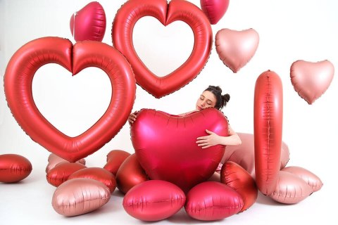 Balon Foliowy Czerwone Serce Satin Cherry 46 cm, Satynowe Grabo Grabo Balon Foliowy Czerwone Serce Satin Cherry 46 cm, Satynowe Grabo Grabo
