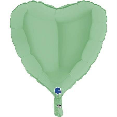 Balon Foliowy - Matowe jasno zielone Serce 46 cm, Grabo Grabo Balon Foliowy - Matowe jasno zielone Serce 46 cm, Grabo Grabo