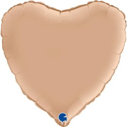 Balon Foliowy - Satynowe beżowe serce 46 cm, Grabo Grabo