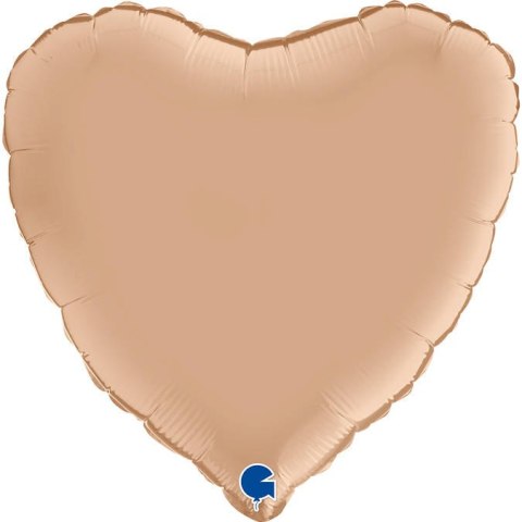 Balon Foliowy - Satynowe beżowe serce 46 cm, Grabo Grabo Balon Foliowy - Satynowe beżowe serce 46 cm, Grabo Grabo