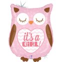 Balon Grabo Sowa różowa it's a girl 66 cm Grabo