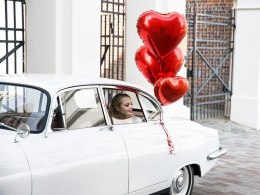 Balon foliowy Serce XXL, 61cm, Czerwone Partydeco
