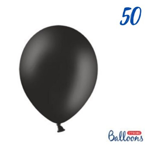 Balony lateksowe Strong, Czarne, Pastel Black, 30cm, 50 szt. Partydeco Balony lateksowe Strong, Czarne, Pastel Black, 30cm, 50 szt. Partydeco