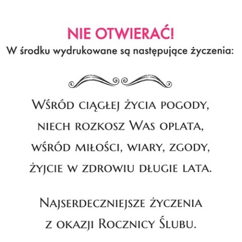 Karnet z okazji rocznicy ślubu z wymiennymi cyframi DL LUX CW NR 6 Karnet z okazji rocznicy ślubu z wymiennymi cyframi DL LUX CW NR 6