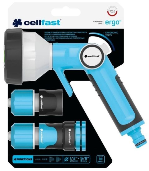 Zestaw ze Zraszaczem 4 Funkcyjnym 1/2" ERGO (53-540) Cellfast Zestaw ze Zraszaczem 4 Funkcyjnym 1/2" ERGO (53-540) Cellfast