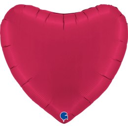 Balon Foliowy Czerwone Serce Satin Cherry 70 cm, Satynowe Grabo Grabo