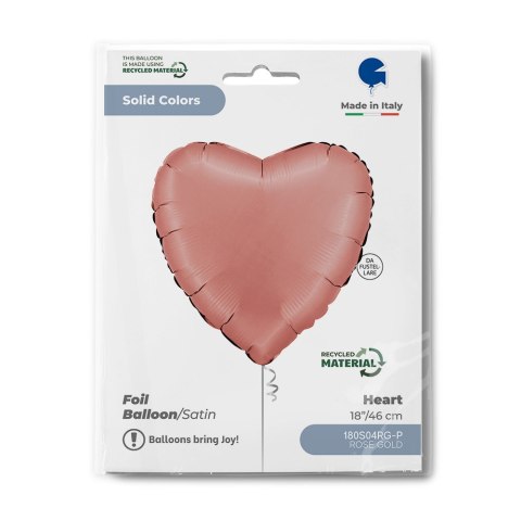 Balon Foliowy Serce Satin Rose Gold, Satynowe, Różowe Złoto, 46 cm, Grabo Grabo Balon Foliowy Serce Satin Rose Gold, Satynowe, Różowe Złoto, 46 cm, Grabo Grabo