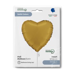 Balon Foliowy Serce Satynowe Złote, Satin Gold, 46 cm, Grabo Grabo