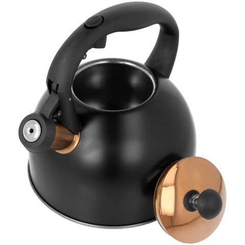 CZAJNIK STALOWY 2.5L INDUKCJA GAZ BRUNBESTE BB-2455 CZARNY ROSE GOLD CZAJNIK STALOWY 2.5L INDUKCJA GAZ BRUNBESTE BB-2455 CZARNY ROSE GOLD