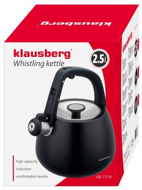 CZAJNIK STALOWY NA GAZ 2.5L INDUKCJA KLAUSBERG KB-7774 CZARNY MATOWY CZAJNIK STALOWY NA GAZ 2.5L INDUKCJA KLAUSBERG KB-7774 CZARNY MATOWY