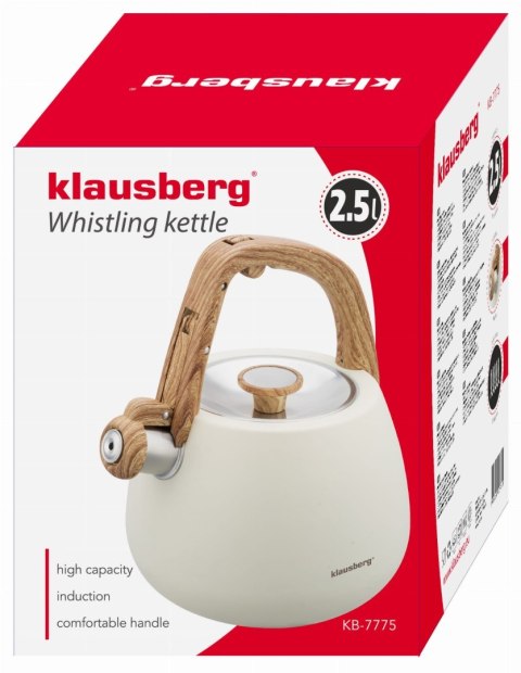 CZAJNIK STALOWY NA GAZ 2.5L INDUKCJA KLAUSBERG KB-7775 KREMOWY MATOWY CZAJNIK STALOWY NA GAZ 2.5L INDUKCJA KLAUSBERG KB-7775 KREMOWY MATOWY